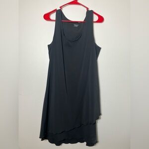 Toad & Co Tank Dress Women’s M Black Lightweight Ruffle‎ Hem Draped Neck